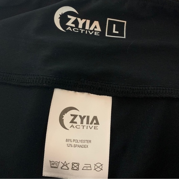 Zyia Actuve Girls Stay Gold Legging Size Large Black Gold  Metallic Athletic - Picture 6 of 9